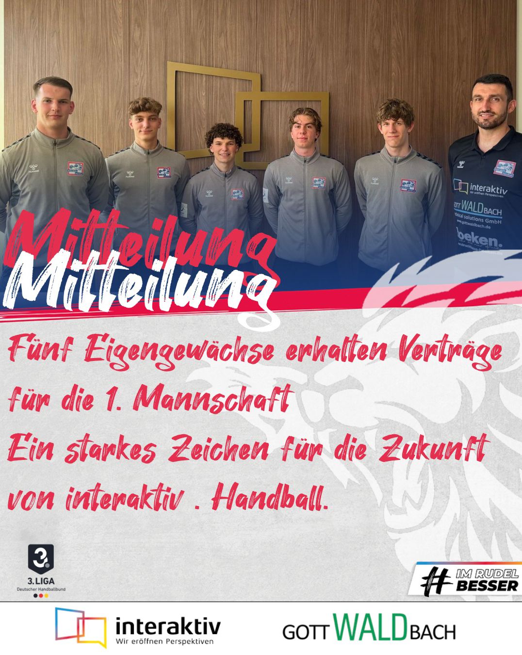Mehr über den Artikel erfahren Fünf Eigengewächse erhalten Verträge für die 1. Mannschaft