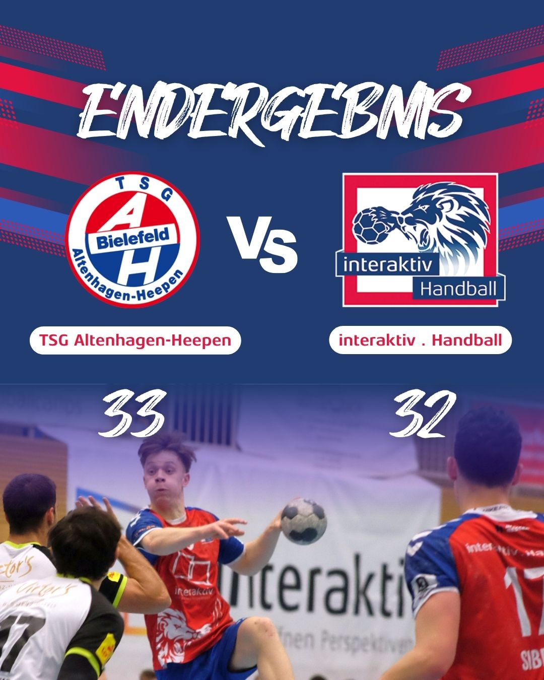 Mehr über den Artikel erfahren Letzter Härtetest absolviert: interaktiv . Handball verliert knapp in Bielefeld